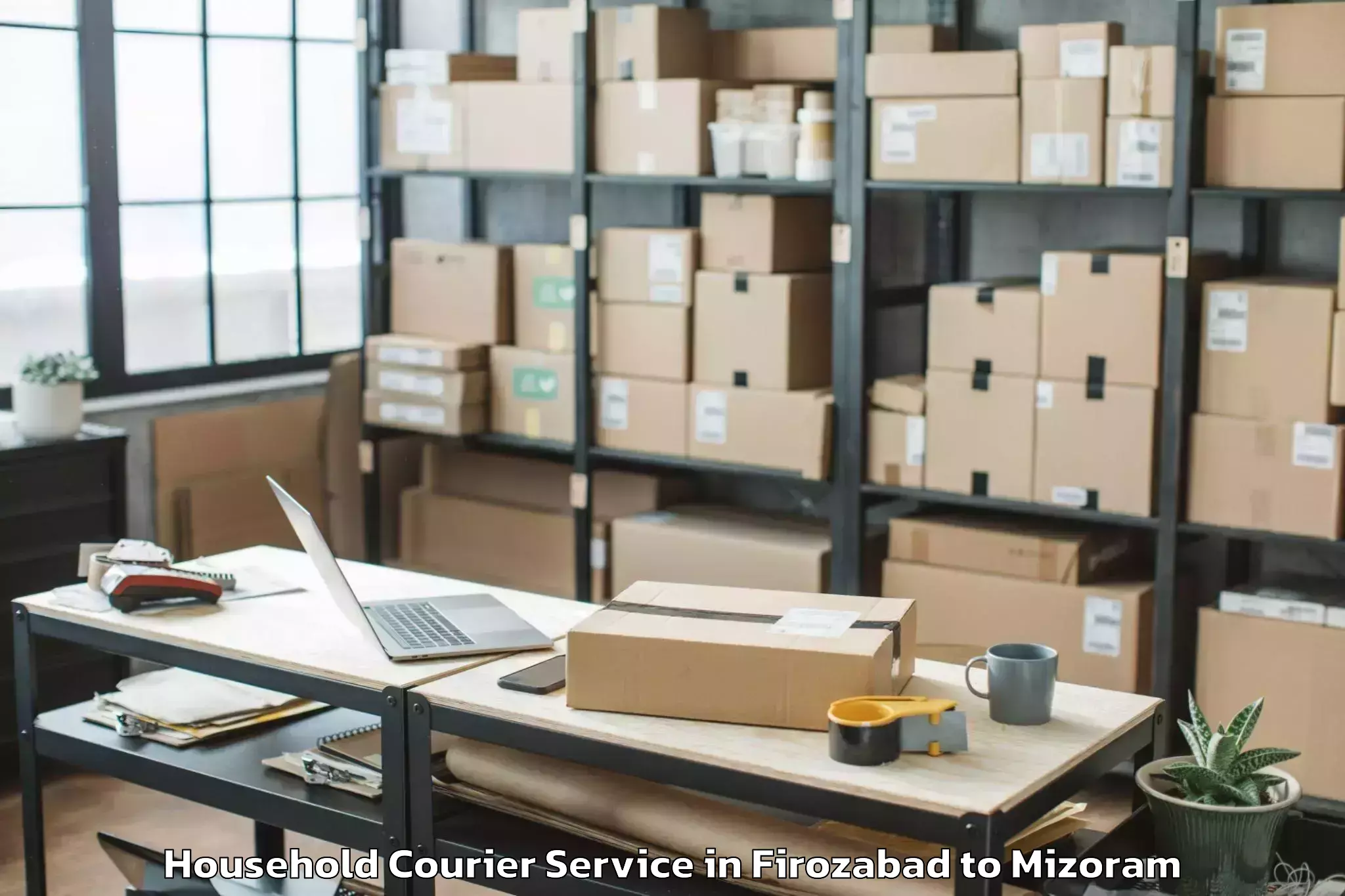 Reliable Firozabad to Siaha Household Courier